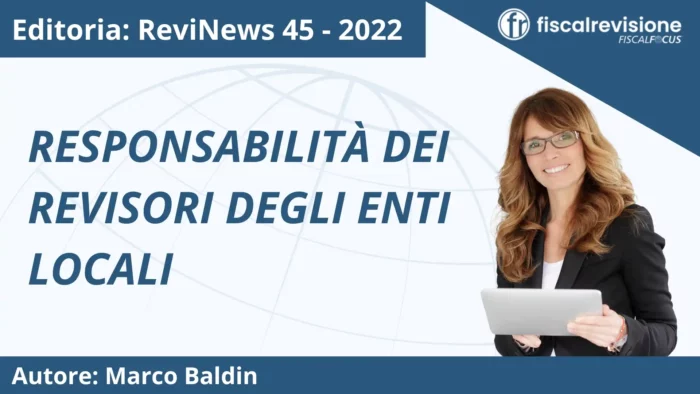 revinews: responsabilità dei revisori degli enti locali - fiscal revisione - formazione revisori legali