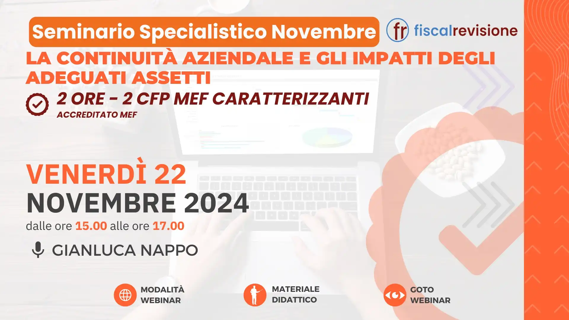 3° appuntamento , specialistico novembre 2024, webinar accreditato