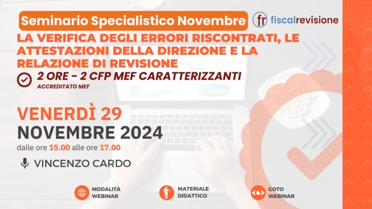 prossimi eventi - fiscal revisione - formazione revisori legali