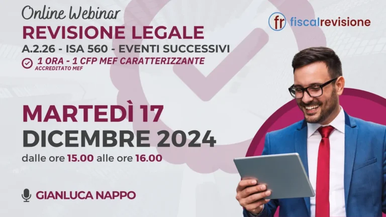 prossimi eventi - fiscal revisione - formazione revisori legali