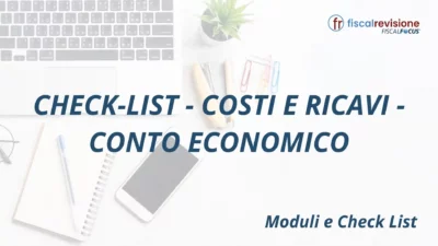 check-list - costi e ricavi - conto economico - fiscal revisione - formazione revisori legali