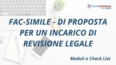 fac-simile - di proposta per un incarico di revisione legale - fiscal revisione - formazione revisori legali