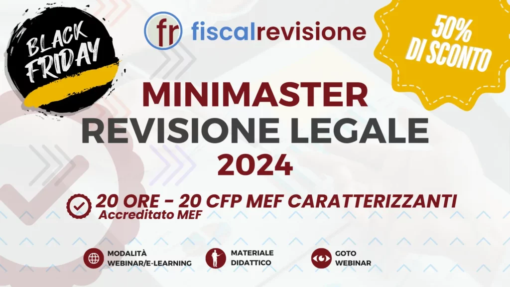 black friday 2024 - fiscal revisione - formazione revisori legali