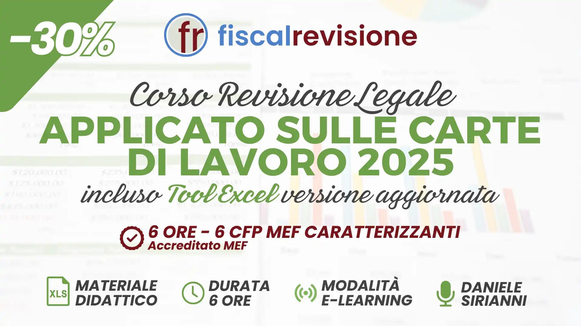 corso revisione legale applicato sulle carte di lavoro 2025 - 6 ore 6 cfp mef
